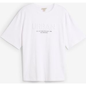 T-shirt met 3D print van puur biologisch katoen, loose fit