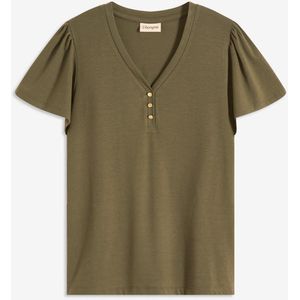 Shirt van viscose met knopen