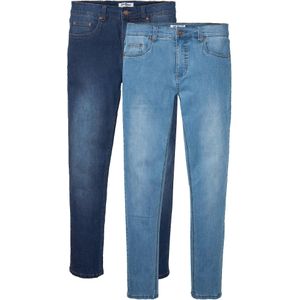 Slim fit power stretch jeans, tapered (set van 2)