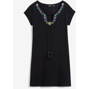 Jersey jurk van slub garen