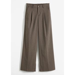 Geruite bandplooibroek met afneembare ketting