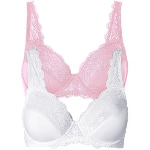 Beugel bh met sierlijk kant (set van 2)