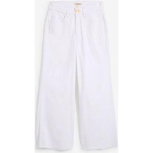 Wide leg jeans met high waist, cropped