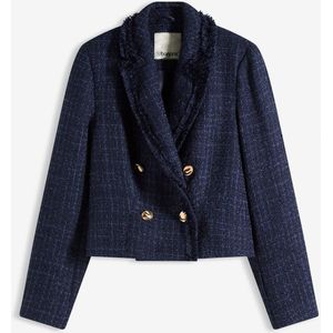 Bouclé blazer met decoratieve knopen
