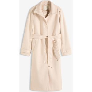 Lange jas in wollen look