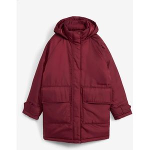 Gewatteerde parka met knoopsluiting opzij