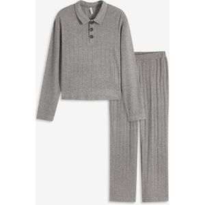 Oversized huispak van zacht ribmateriaal