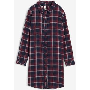 Nachthemd van zacht flanel met knoopsluiting