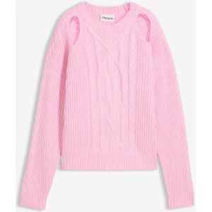 Grof gebreide trui met kabelpatroon