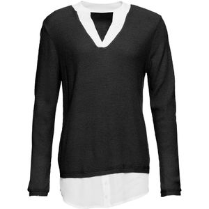 Trui met blouse-inzet