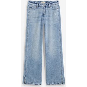 Loose straight jeans mid waist, low stretch