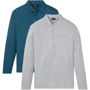 Poloshirt, lange mouw (set van 2)