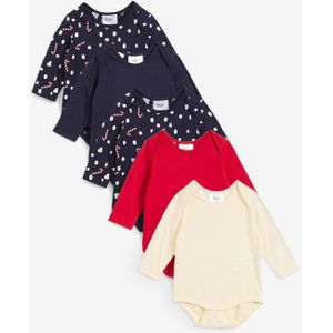 Baby rompertje van puur biologisch katoen met lange mouwen (set van 5)