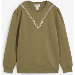 Sweater met borduursel van katoenmix