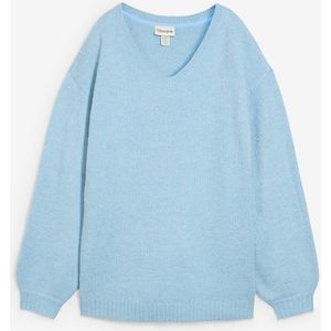 Fijngebreide trui met ballonmouwen