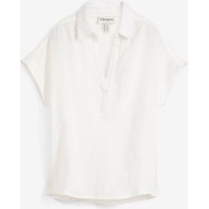 Blouse met korte mouwen van luchtige mousseline