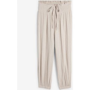 Mousseline broek met gesmokte band