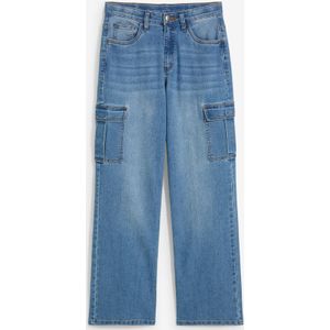 Cargo jeans loose fit straight met stretch