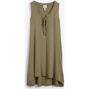 Jersey jurk met vetersluiting