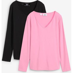 Longsleeve met V-hals (set van 2)