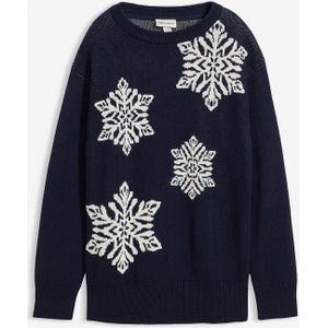Trui met ronde hals en sneeuwvlokken