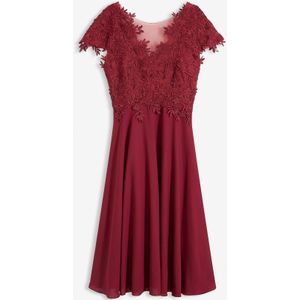 Midi jurk van delicate tule met kant