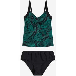 Tankini met gerecycled polyamide (2-dlg. set) met plooitjes