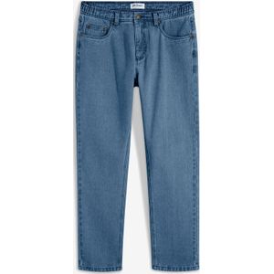 Classic fit jeans met deels elastische band, straight