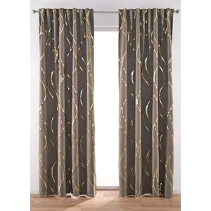 Verduisterend gordijn met glanzende print (1 stuk)