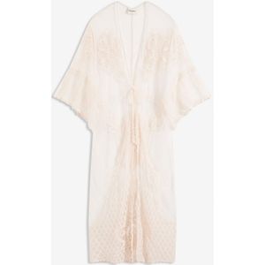 Transparante strandkimono met kant