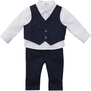 Baby pak: overhemd, gilet en broek van puur katoen (3-dlg. set)