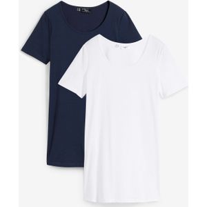 Lang basic T-shirt (set van 2)