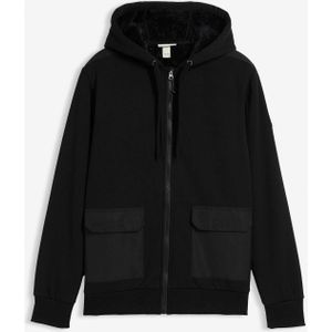 Sweatvest met capuchon en teddy voering