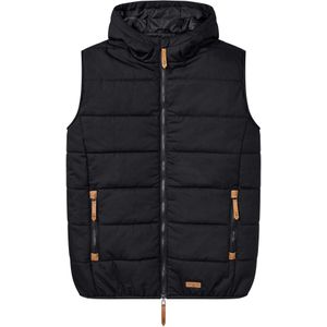 Bodywarmer met capuchon en imitatieleer