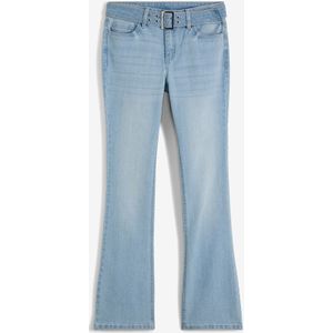 Flared jeans met riem (2-dlg. set)