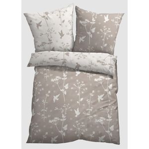 Dubbelzijdig dekbedovertrek met fijne bloemen en blaadjes