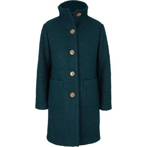 Lange bouclé jas met zakken