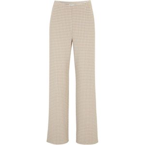 Stretch broek met pied-de-poule, wide leg