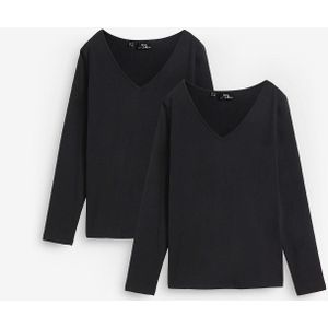 Longsleeve met V-hals (set van 2)
