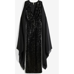 Paillettenjurk met lange chiffon mouwen
