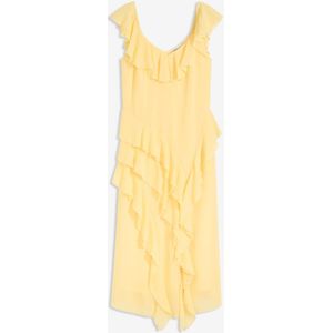 Maxi chiffon jurk met bandjes en volants