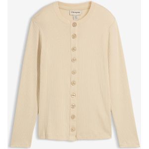 Geribde longsleeve van katoen