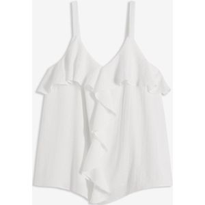 Top met spaghettibandjes in glanzend satijn