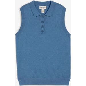 Fijn gebreide top met zijde en polokraag