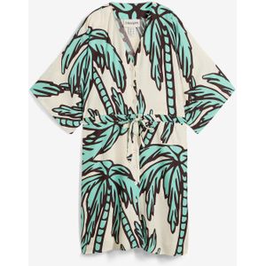 Mini jurk van soepele viscose met kimonomouwen