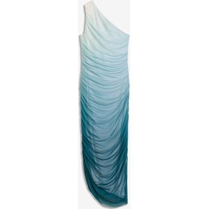 One shoulder jurk met mesh inzetstuk