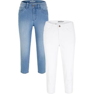 Slim fit mid waist 3/4 jeans (set van 2)