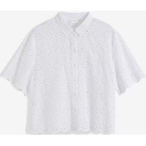 Blouse met broderie anglaise