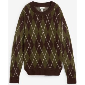 Fijngebreide trui met een ruitmotief