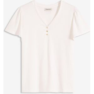 Shirt van viscose met knopen